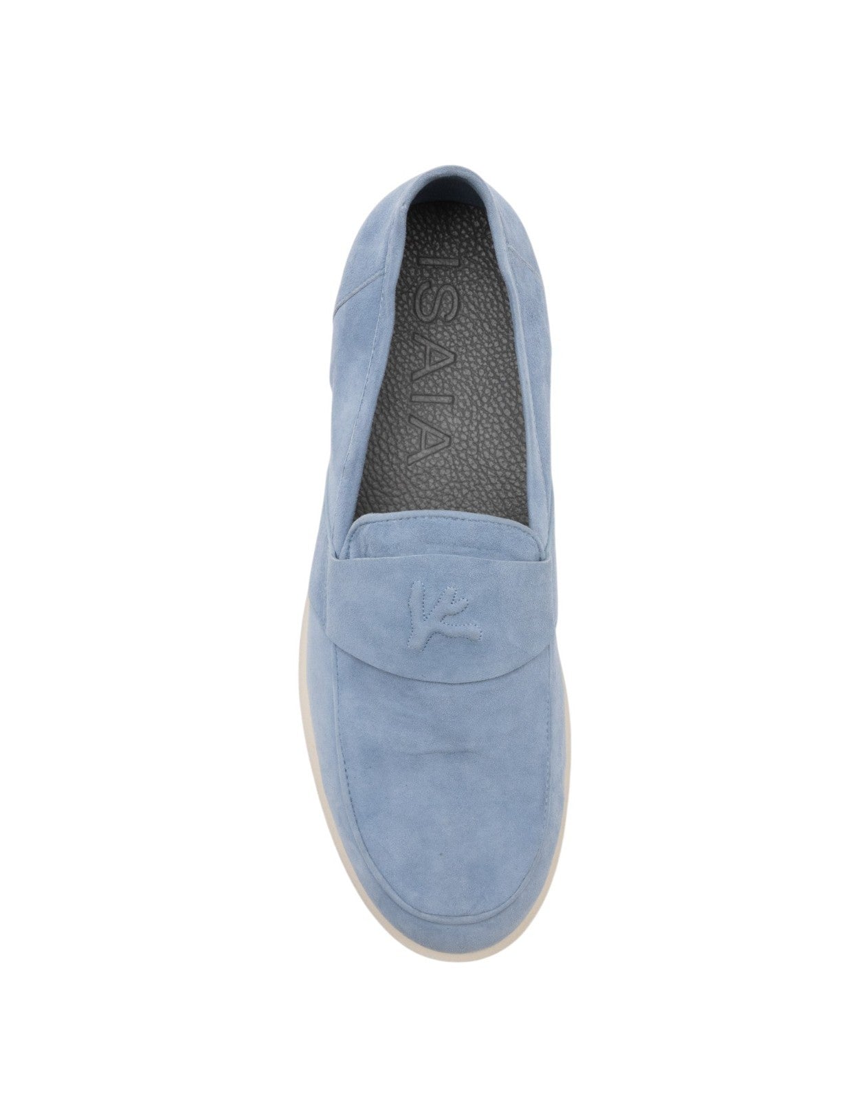 ISAIA NAPOLI "Logo" Light Blue Suede Leather Loafers Shoes 8 UK / 9 US / 42 IT