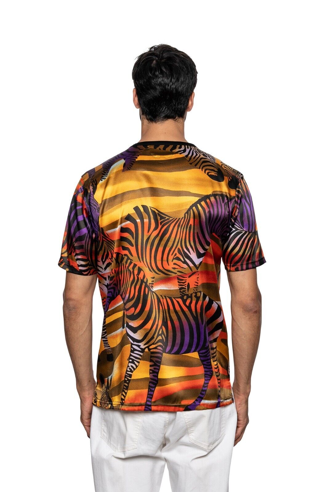 750$ LUXURY FABIO CAVIGLIA T-Shirt "SAVANNAH" 100% Silk COMO STRETCH Size L