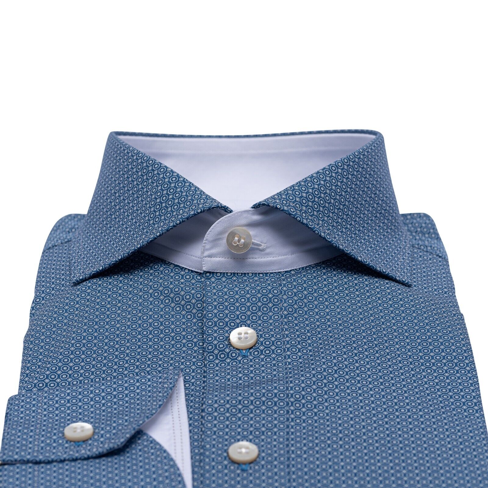 690$ LUXURY GERLIN Shirt Blue THOMAS MASON Fine Cotton 4L BIJAN