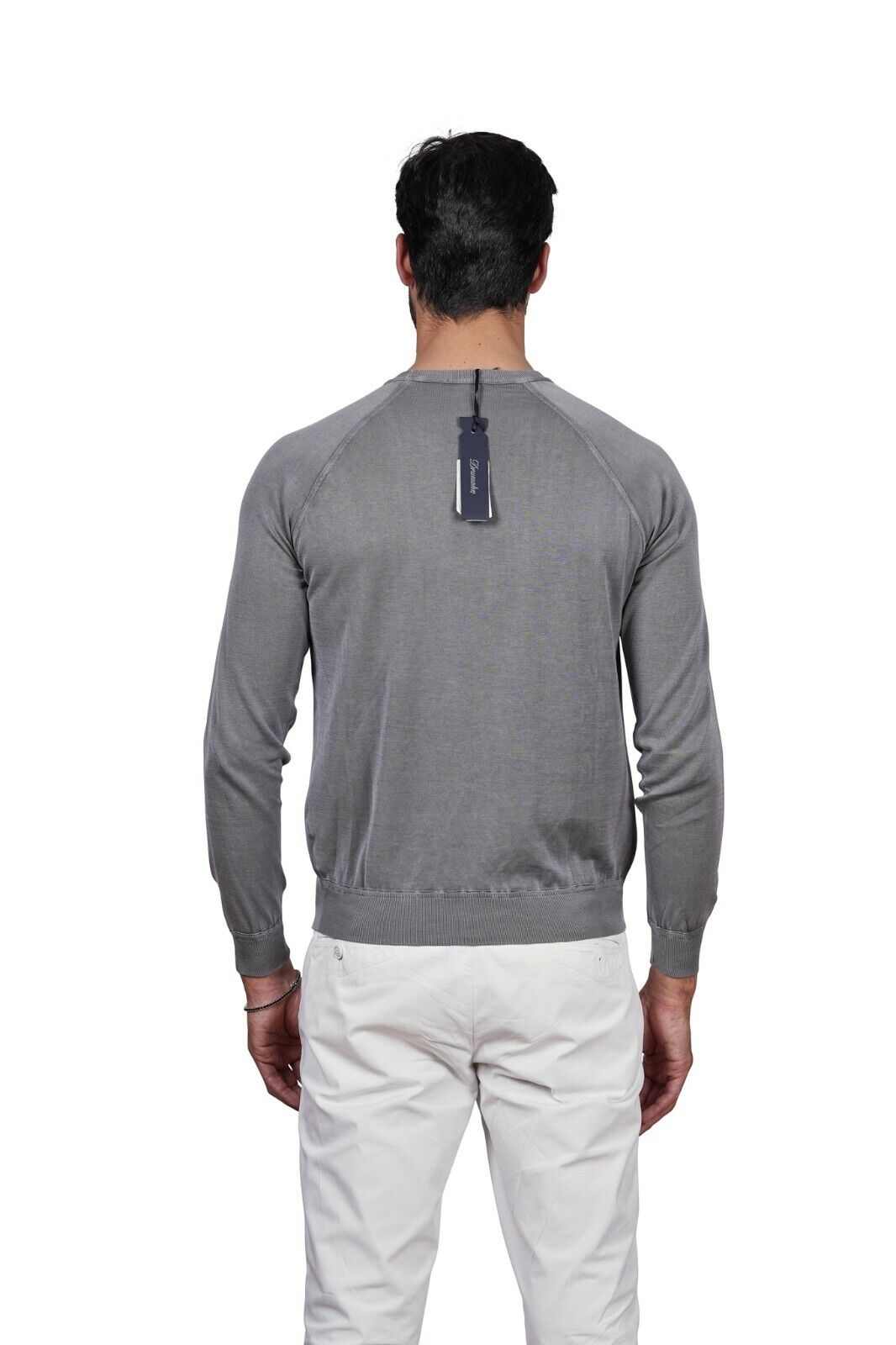 260$ Italian Luxury DRUMOHR Summer Sweater Washed Cotton Grey 36 US / 46 EU