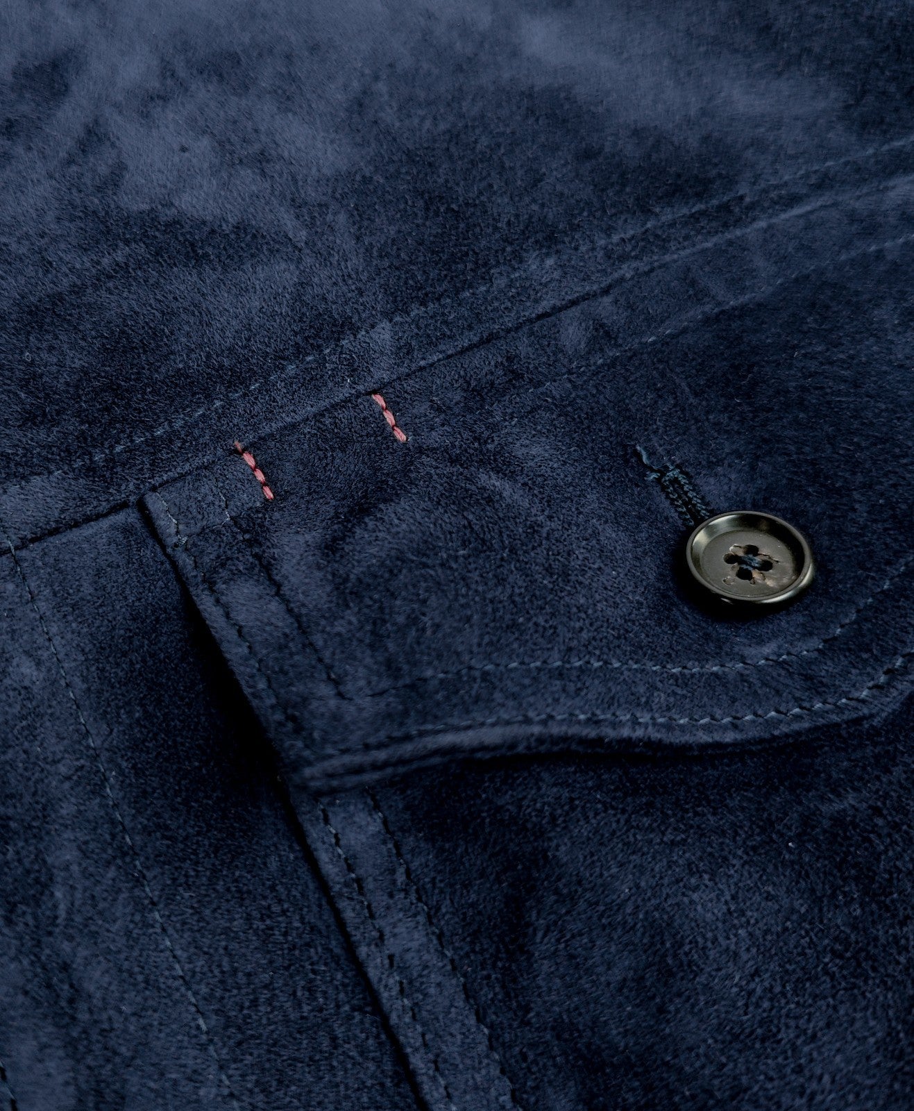 5500$ ISAIA Blue Navy Overshirt Jacket 100% Suede Lambskin Leather 38 US / 48 EU