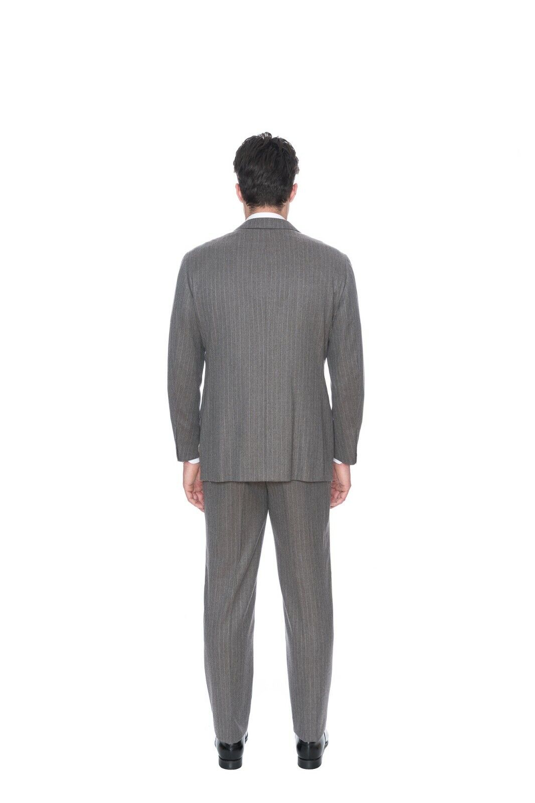 $4495 D'AVENZA Grey Wool Striped Suit Hand-Sewn in Italy 46 US / 56 EU