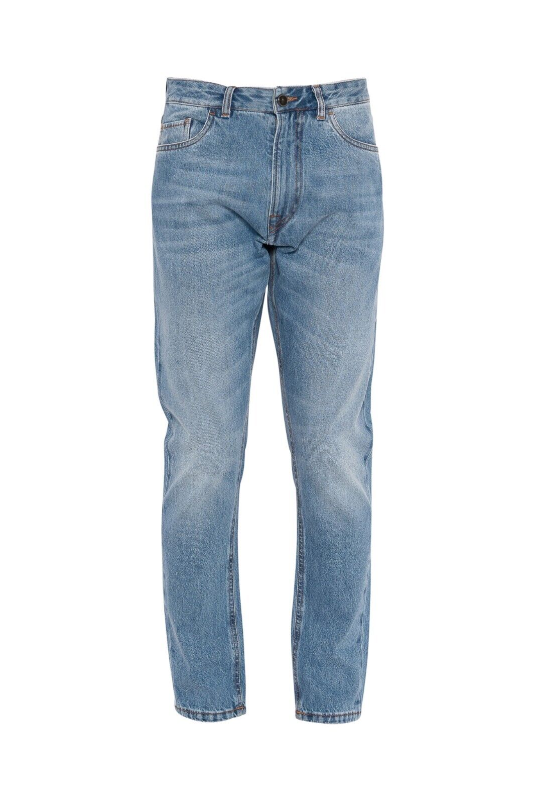 690$ ISAIA NAPOLI Light Blue Denim 5 Pockets Jeans Trousers Pant Regular Cotton