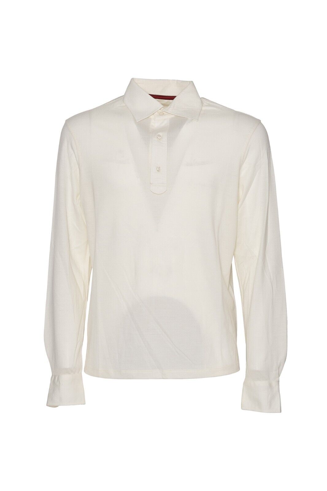 1200$ ISAIA NAPOLI "Iconico" Ivory Sartorial Knit Polo Sweater Wool Hand-Sewn
