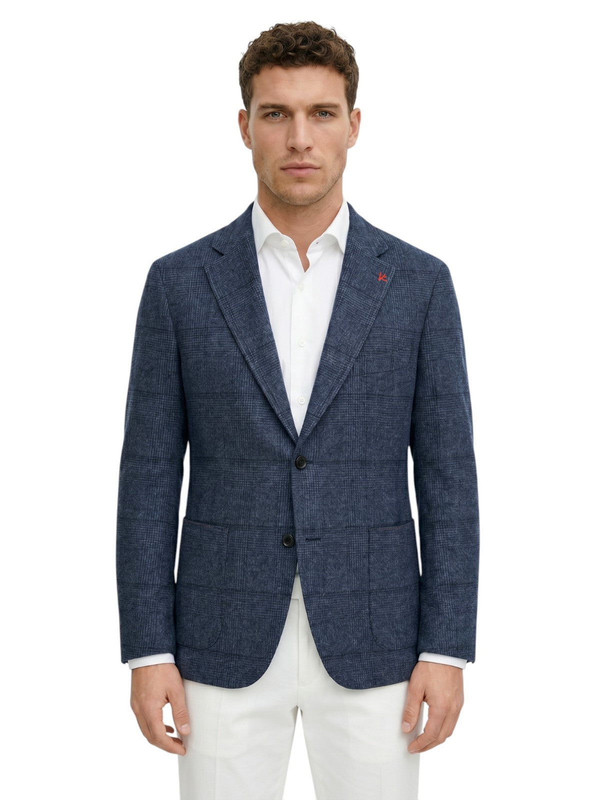 $4650 ISAIA NAPOLI "Capri" Blue Sport Coat Flannel Wool 48 US / 58 EU 8R