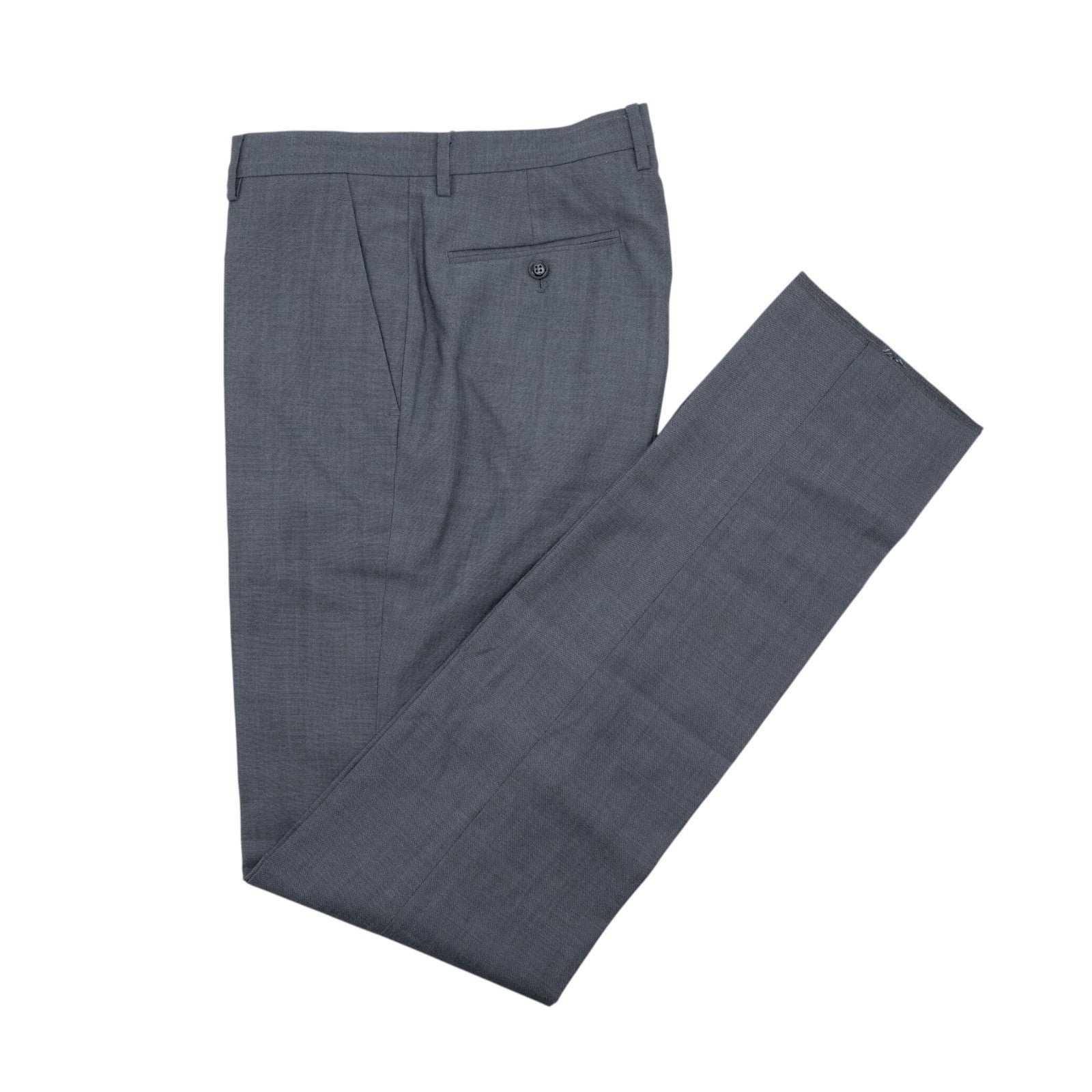 1600$ GIORGIO ARMANI Black Label Dress Pant Fine Wool Bluish Grey 36 US 52 IT