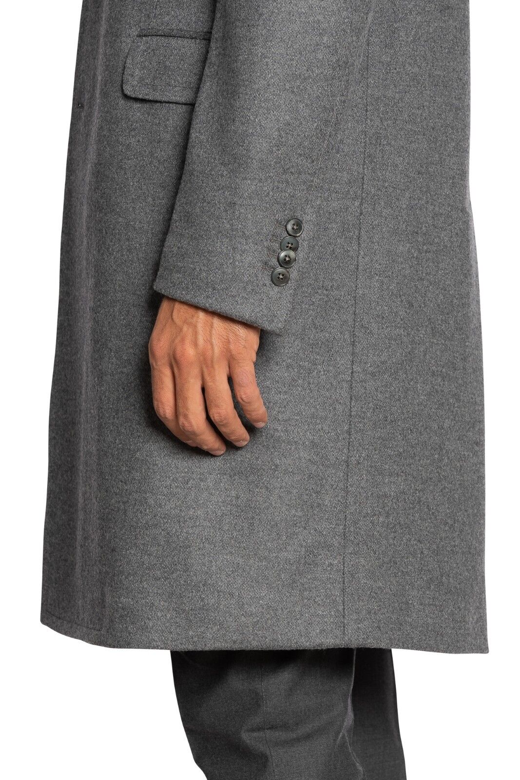 $1700 BOGLIOLI MILANO Single Breasted Dark Grey Long Coat Wool 40 US / 50 EU
