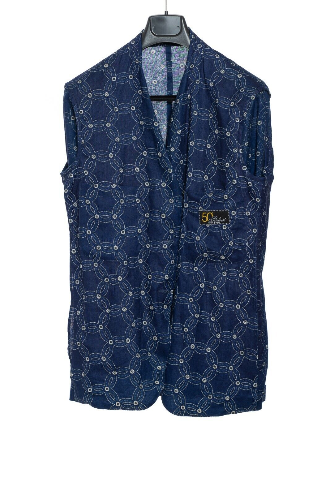 2290$ BELVEST Jacket Blue Hemp Ultra Light Natural Indigo Dye 40 US / 50 EU 8R