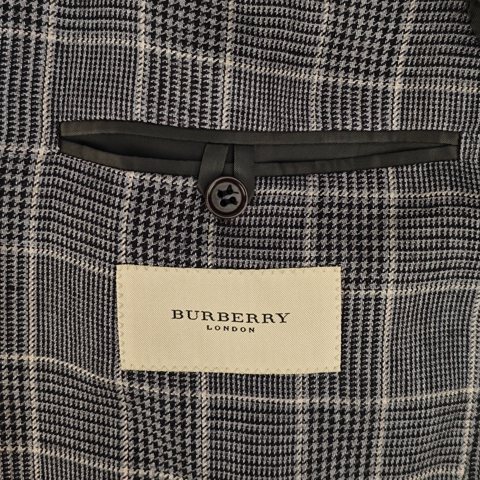 1400$ BURBERRY LONDON Grey Prince of Wales 100% Linen Jacket Sport Coat 3/2 Roll