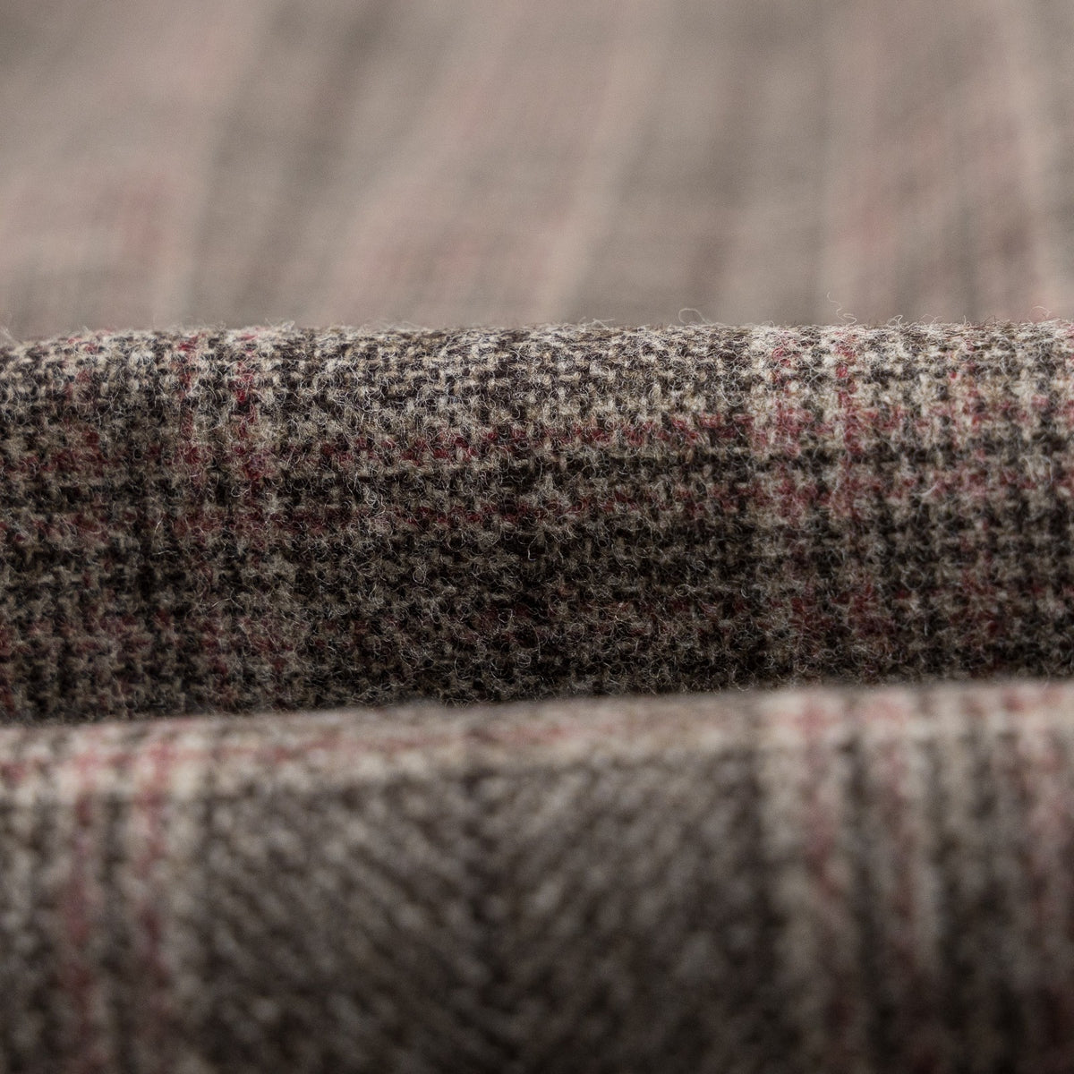 $6850 ISAIA NAPOLI "Capri" Gray - Dark Pink Suit Flannel Wool 40 US / 50 EU 7R