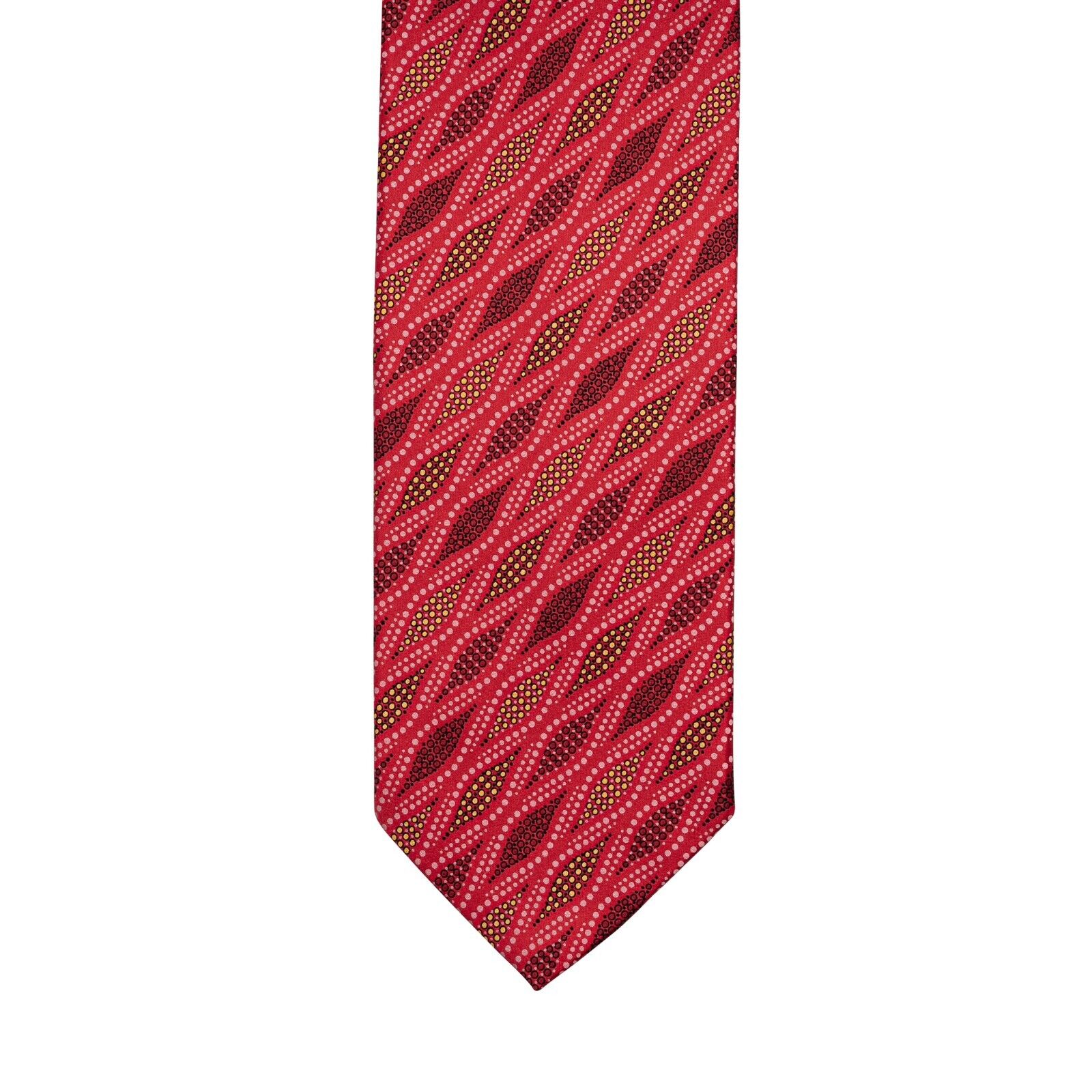 $290 ITALO FERRETTI Tie "GEOMETRIC" Red 100% Silk Handmade in Italy ZILLI