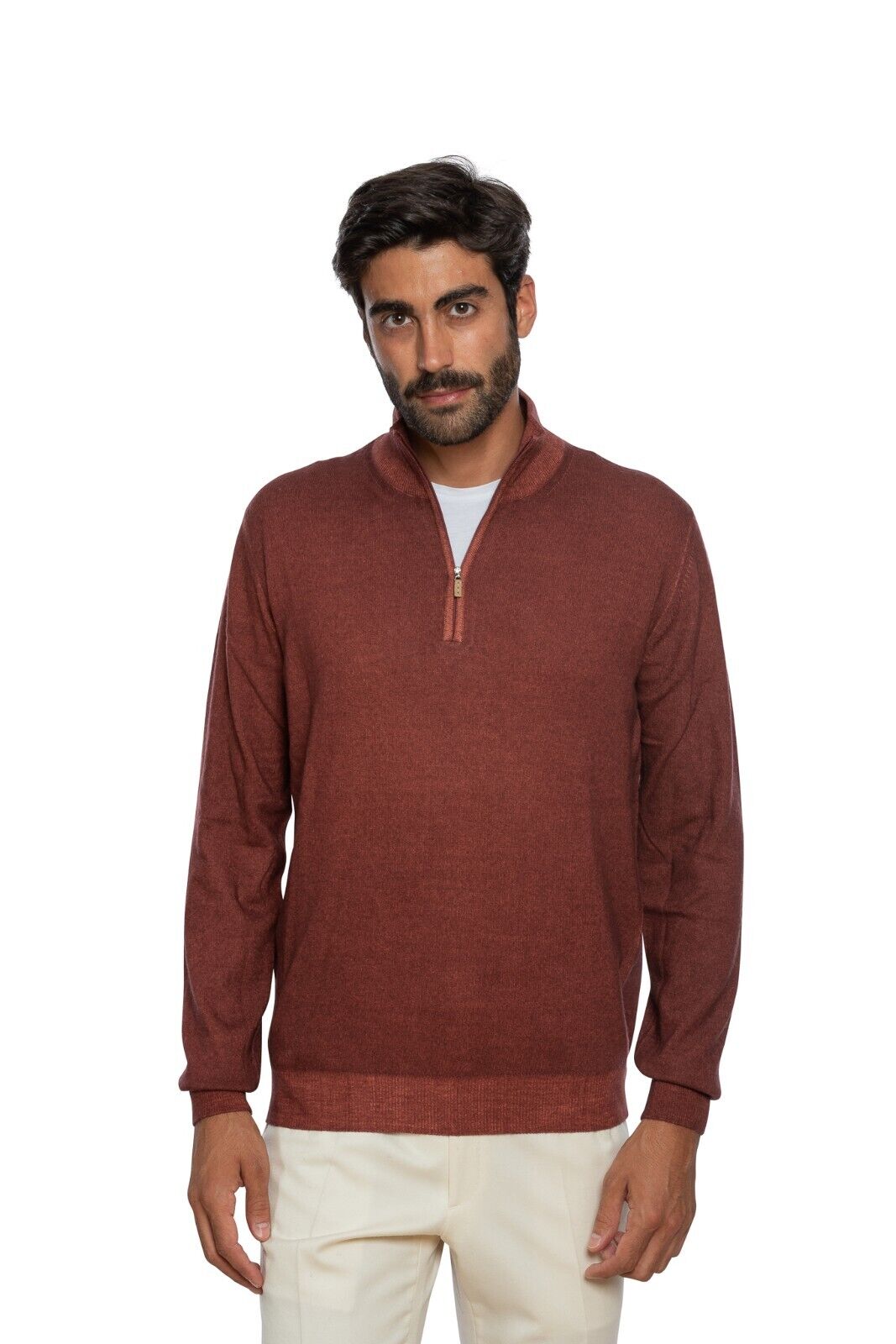 DELLA CIANA Cashmere Half Zip Sweater Merinos Wool / Cashmere 40 US / 50 EU