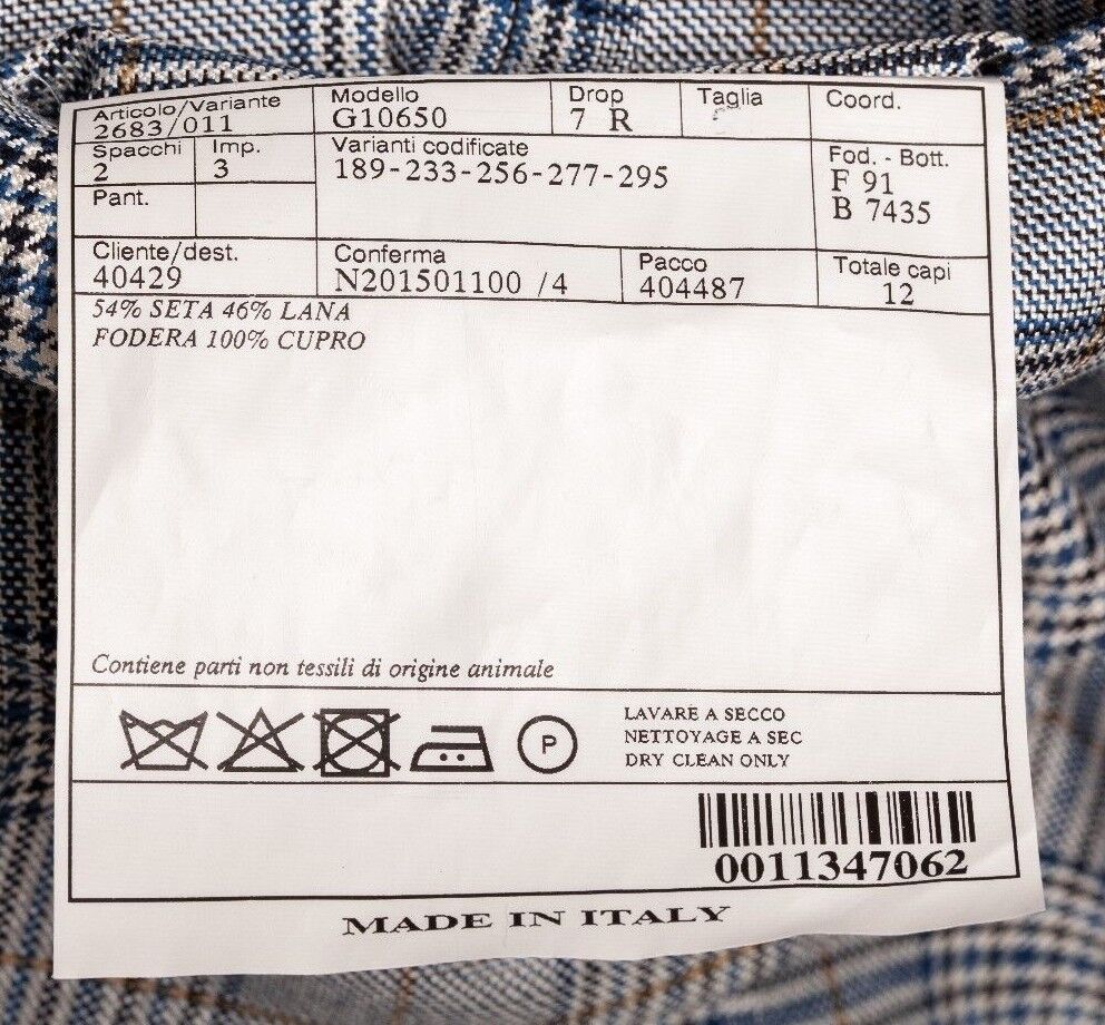 2450$ BELVEST Blue Glen Plaid Wool Silk Sartorial Jacket Blazer 40 US / 50 EU 7R