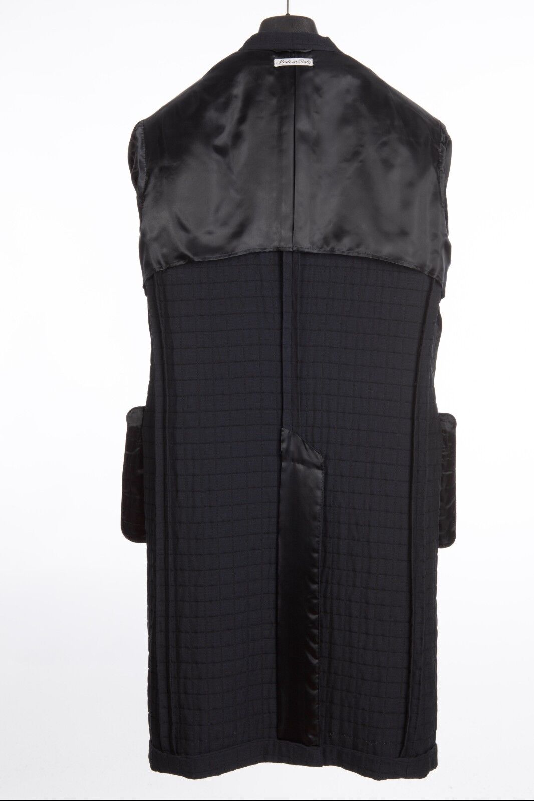 $2590 BELVEST Dark Blue Wool Quilted Coat 40 US / 50 EU Drop 8R Slim Fit