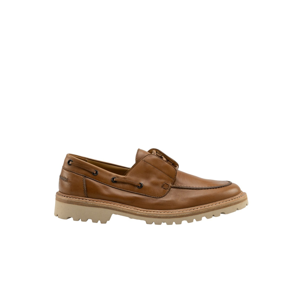 900$ TESTONI Ferrara Boat Loafer Shoes Antique Calf Caramel 8 UK / 9 US / 42 IT