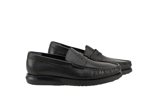 1250$ TESTONI Penny Loafer Shoes Karibu Calf Black 8 UK / 9 US / 42 IT