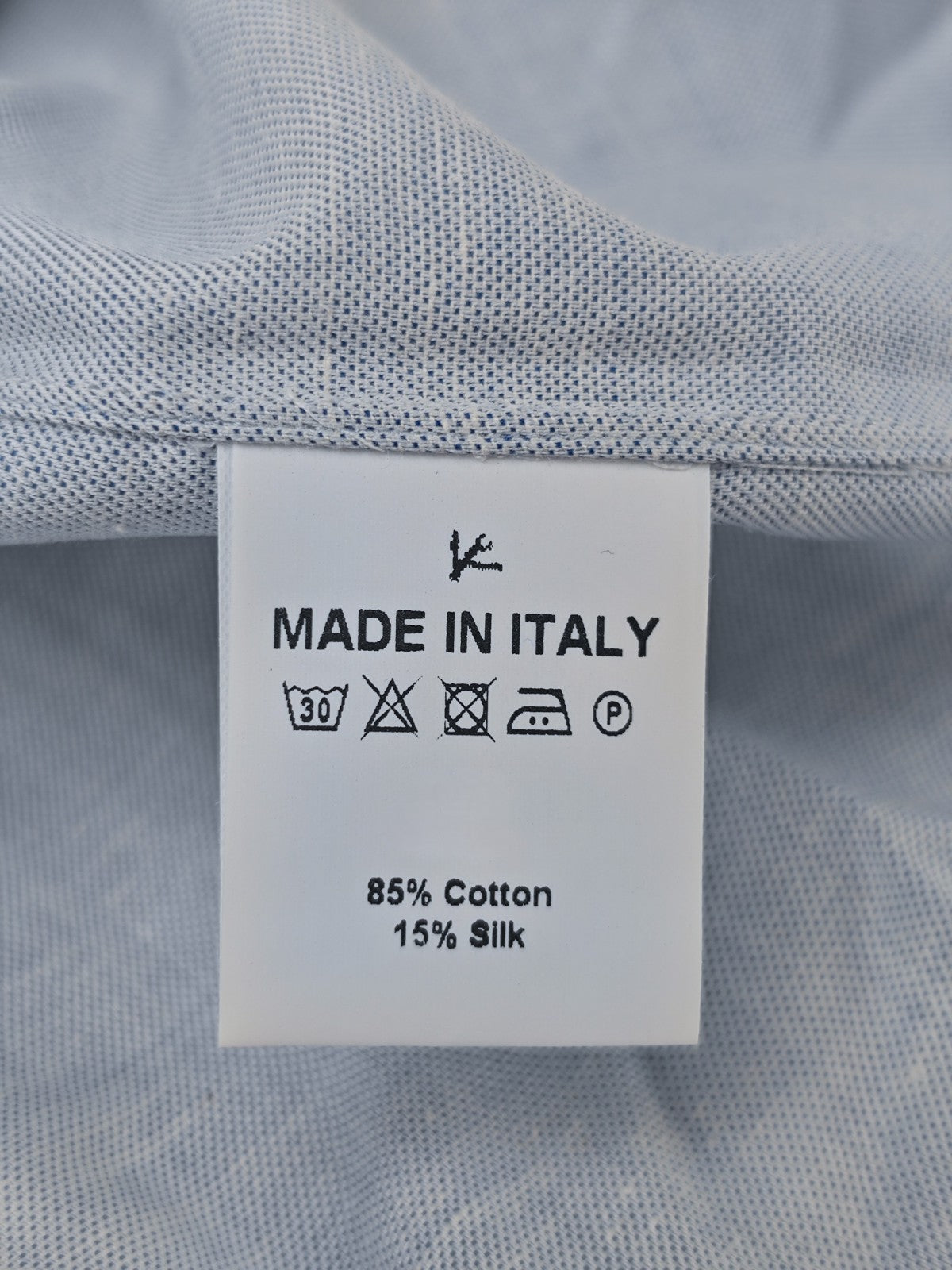 875$ ISAIA NAPOLI Blue Casual Western Shirt Pockets Hand-Sewn Cotton - Silk