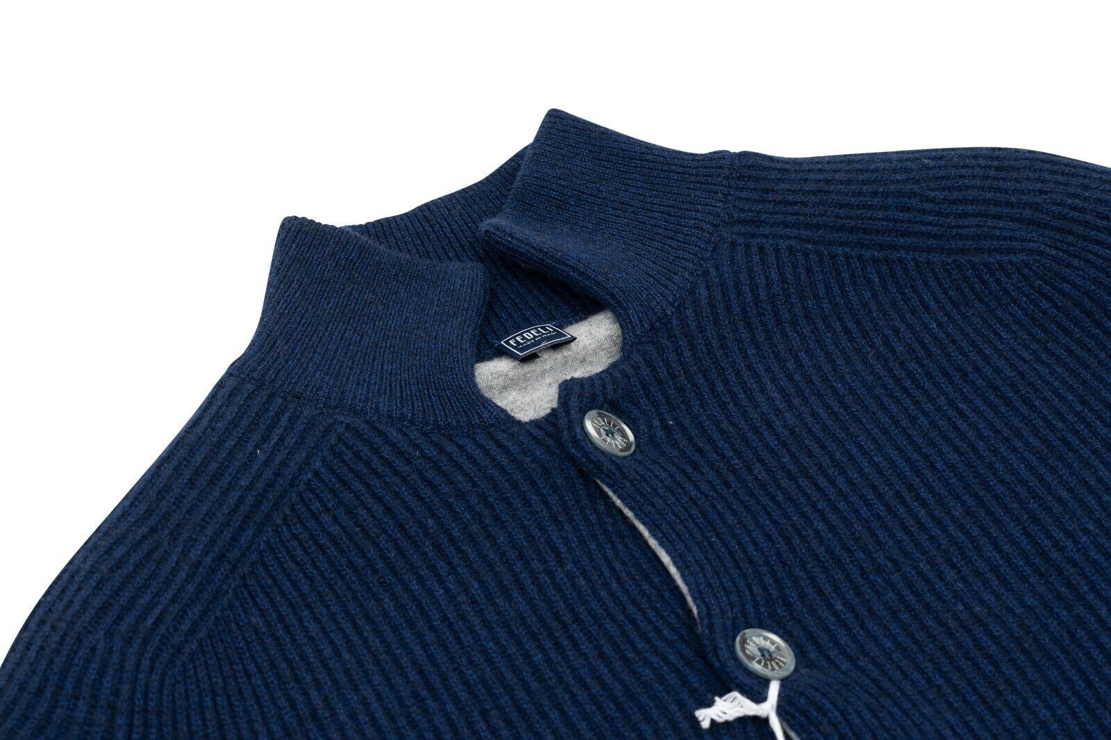 $2600 FEDELI CASHMERE "King" Blue Cardigan Jacket Double Cashmere 40 US / 50 EU