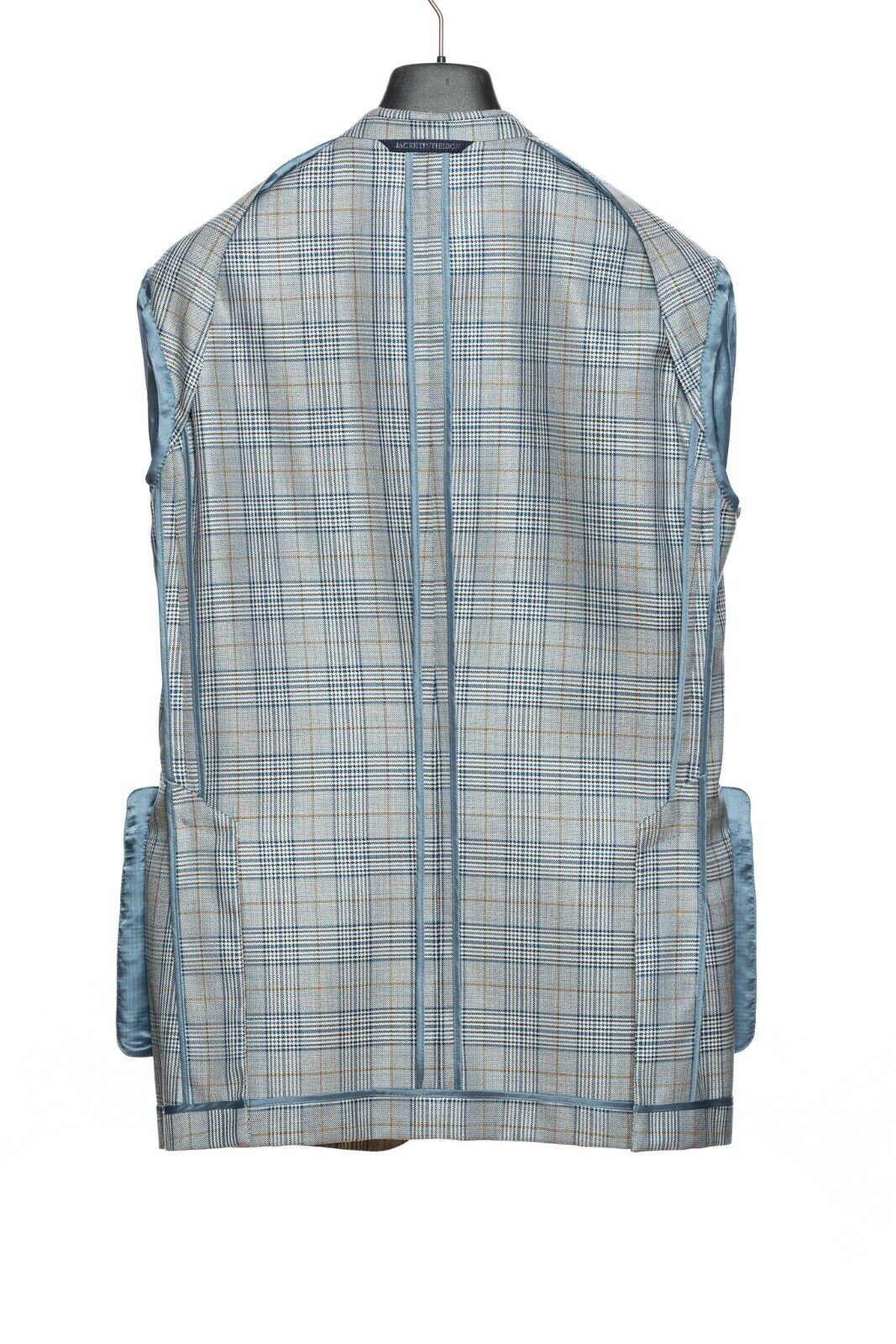 2450$ BELVEST Blue Glen Plaid Wool Silk Sartorial Jacket Blazer 40 US / 50 EU 7R