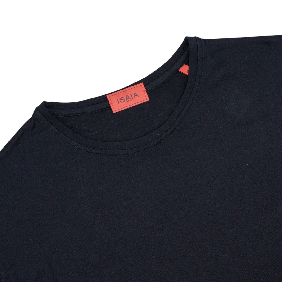 980$ ISAIA NAPOLI Blue Midnight T-Shirt Short Sleeve Jersey 100% Silk Size XXL