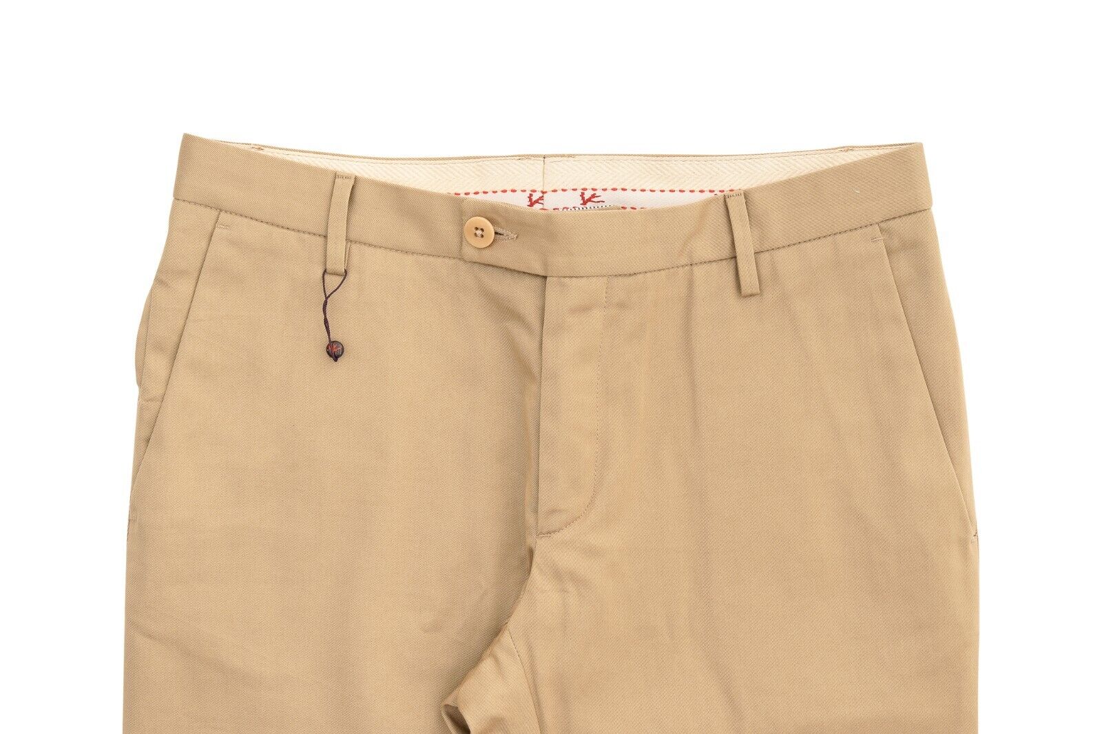 990$ ISAIA NAPOLI Sand Trousers Casual Pant Lux Cotton 34 US / 50 EU Regular
