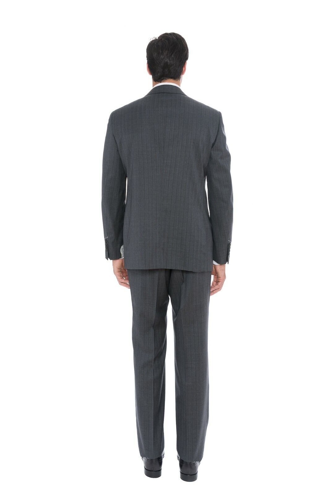 $3090 Belvest Fine Wool 130's Gray Striped Suit 50 US / 60 EU Drop 6R F/W 2018