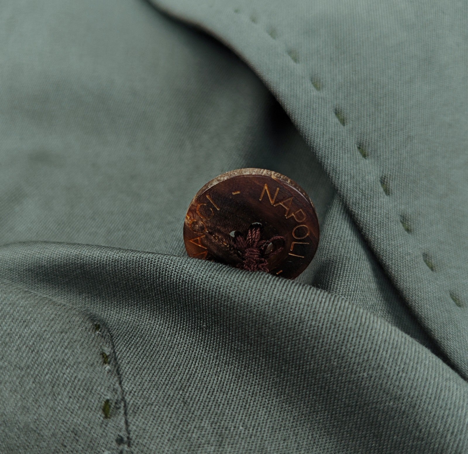 $1690 RUBINACCI NAPOLI Green Off Double Breasted Jacket Cotton