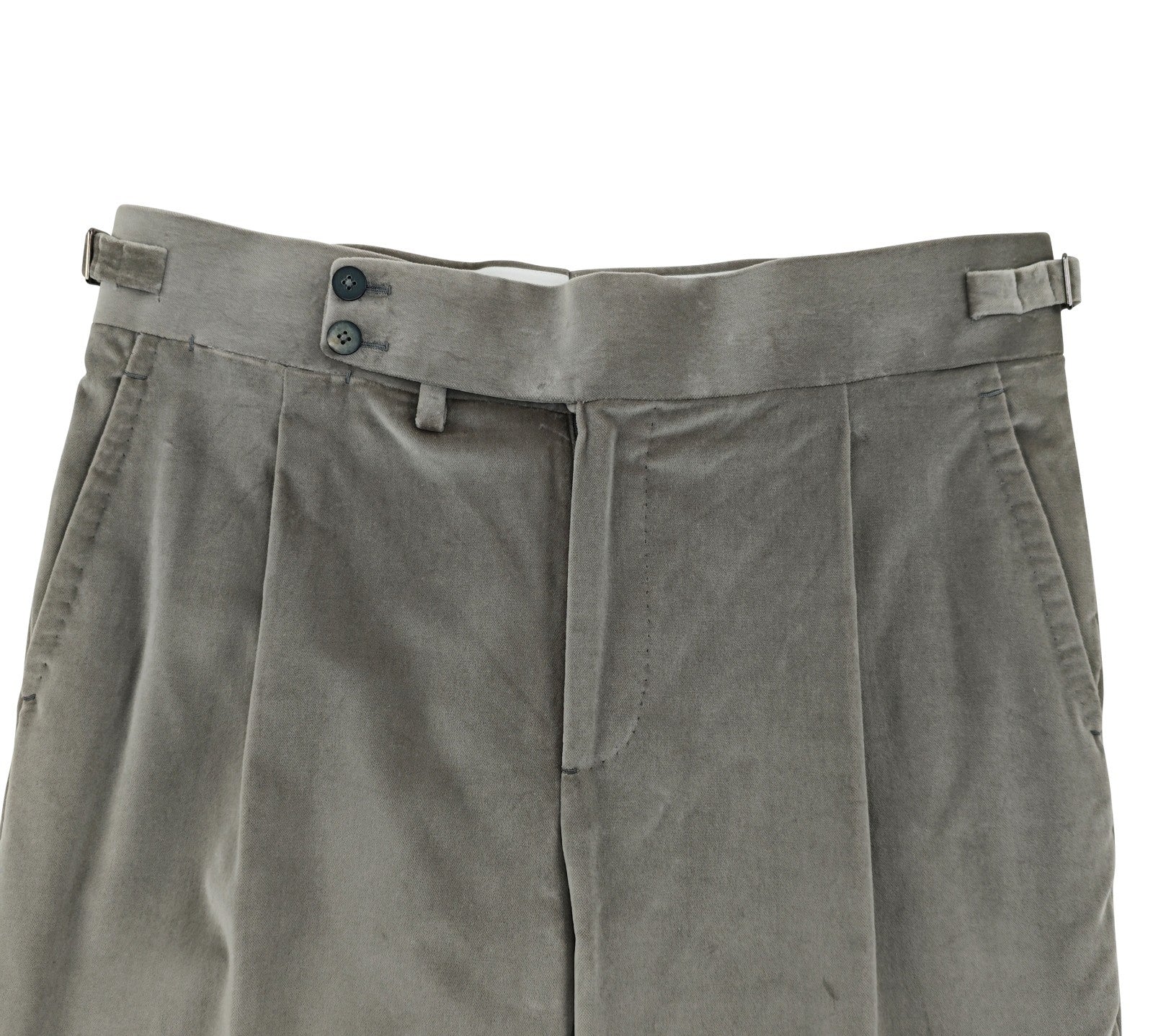 $6500 ISAIA NAPOLI "Amalfi" Gray Hand-Sewn Suit Velvet Cotton