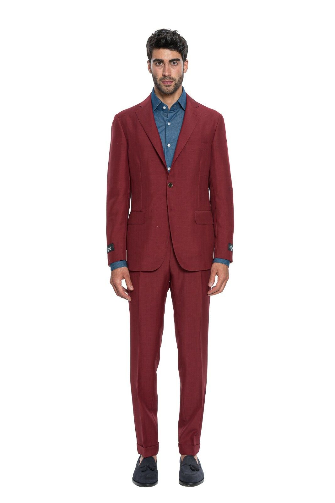 $3250 Belvest Red Pompeian Suit Mohair & Wool 40 US / 50 EU 7R JACKETINTHEBOX
