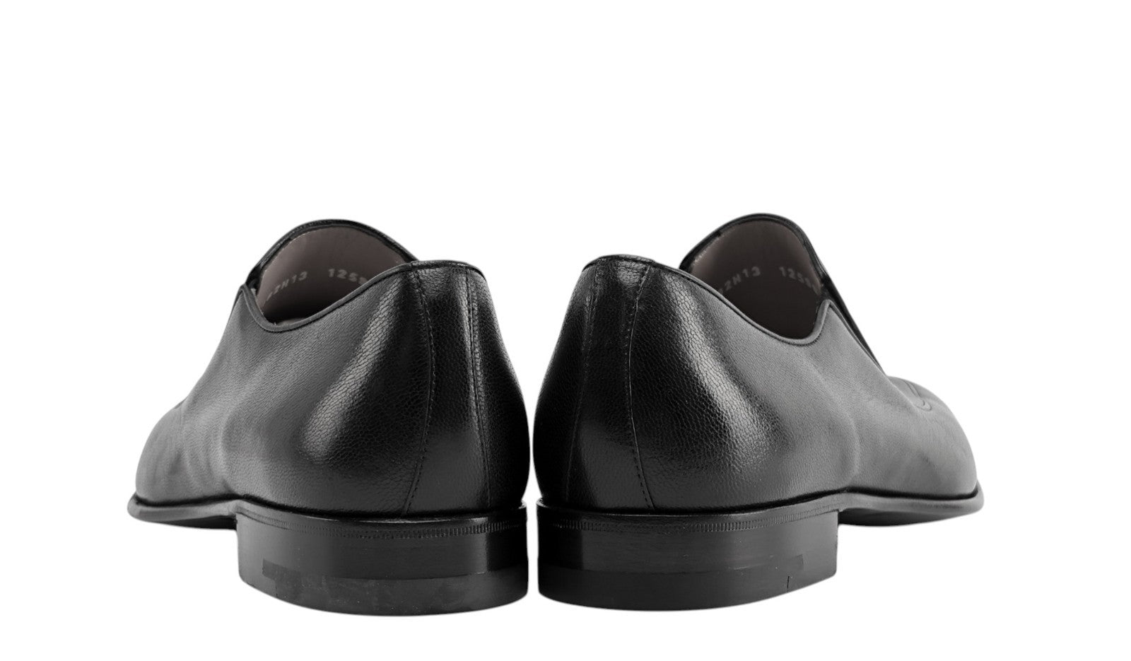 1300$ TESTONI BOLOGNESE CONSTRUCTION Black SlipOn Shoes Calf 8 UK / 9 US / 42 IT