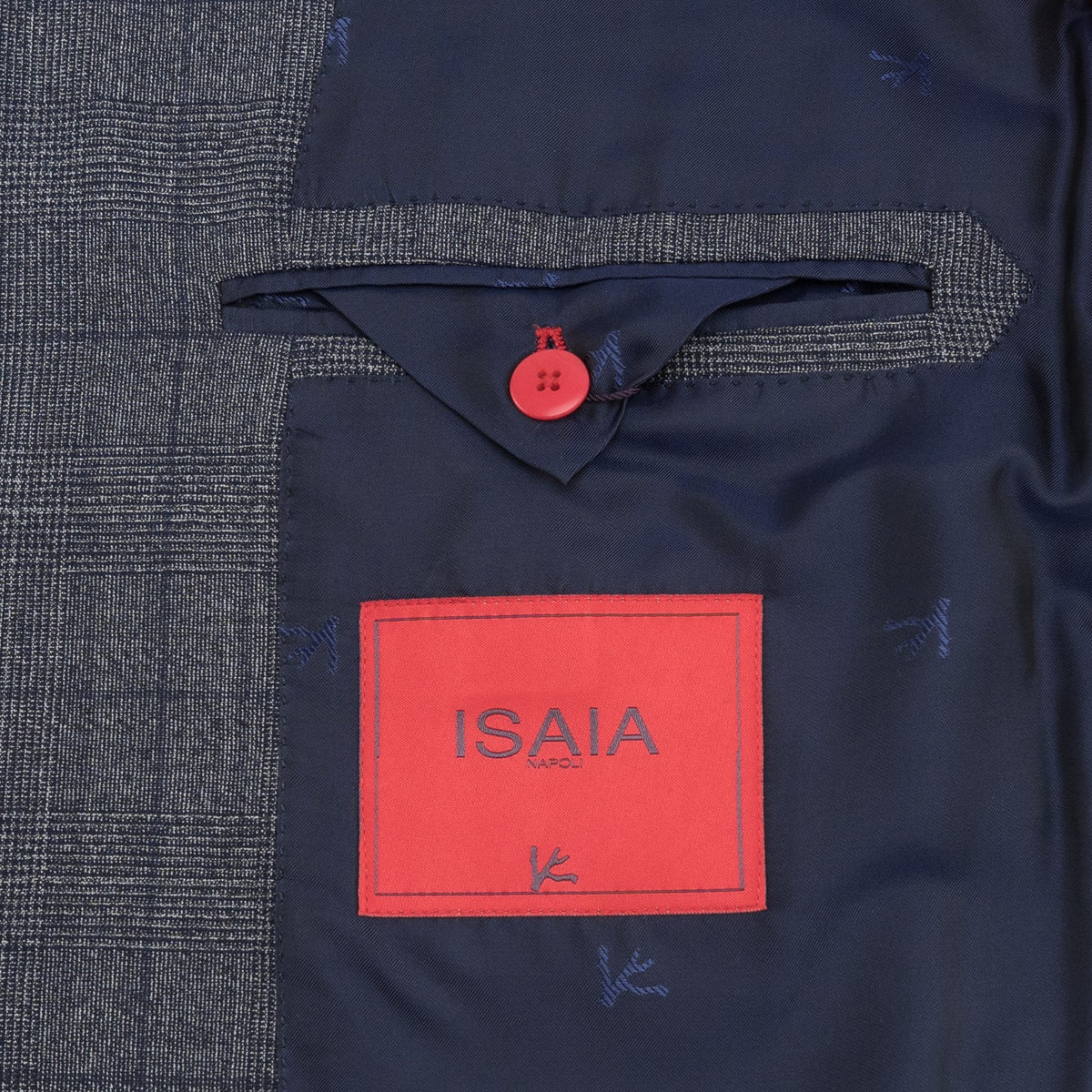 $6600 ISAIA "Sanita" Blue Suit Wool Glen Plaid Comfort Project 44 US / 54 EU 7R