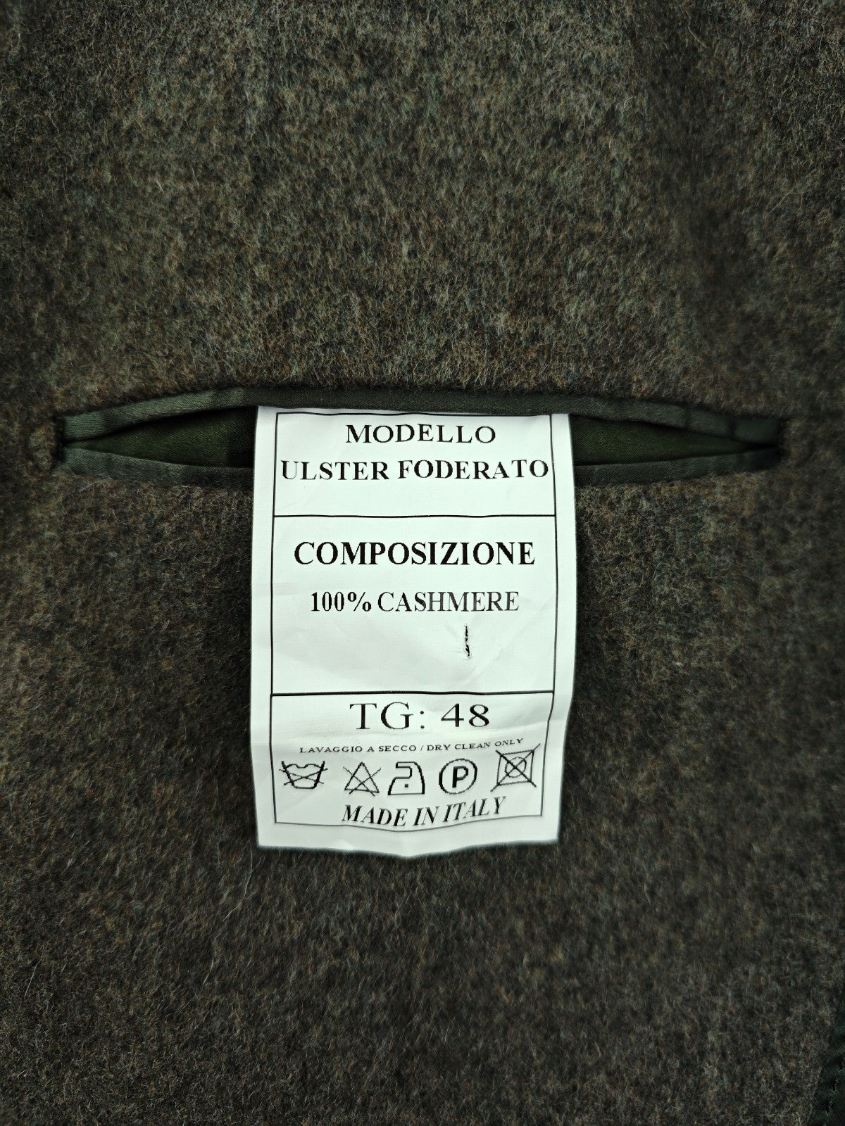 $3600 RUBINACCI "Ulster" Green Double Breasted Coat 100% Cashmere 38 US / 48 EU