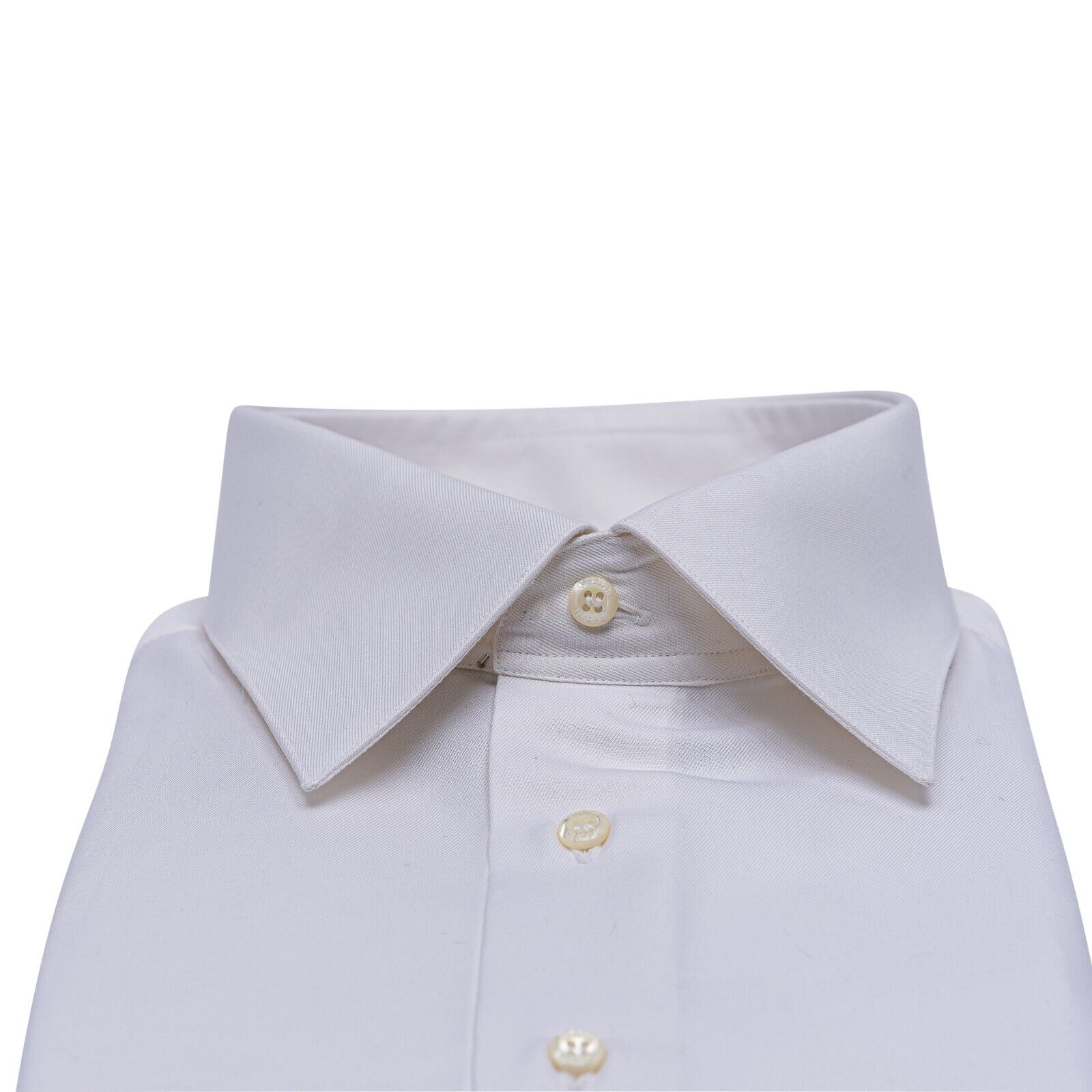 690$ LUXURY GERLIN Shirt White Striped Twill Cotton 17.5 - 44 1Z BIJAN