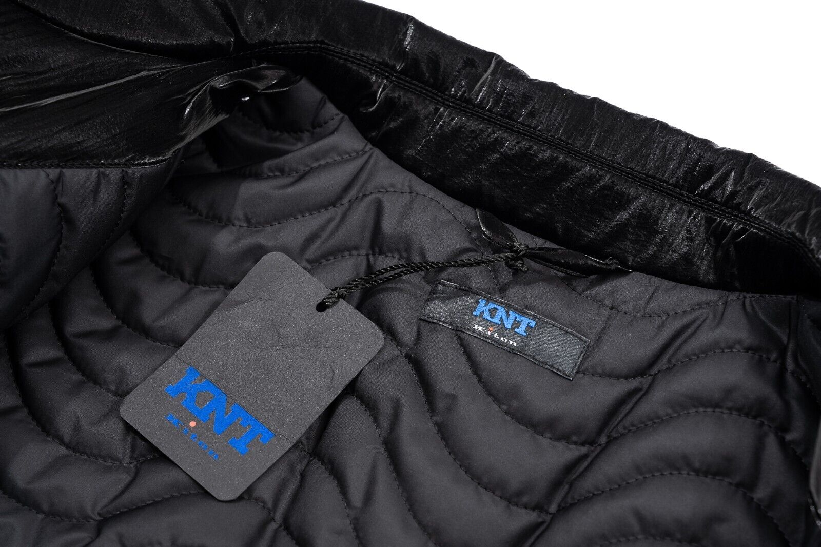 $1800 KITON KNT Black "Shiny Effect" Padded Puffer Jacket Coat - PA