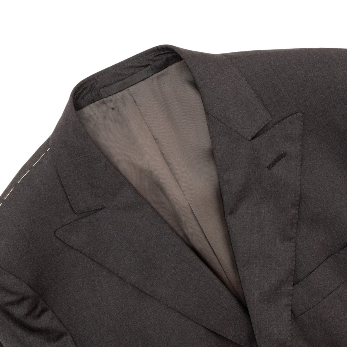 $2400 RAFFAELE CARUSO Dark Gray 3/2 Roll Suit Fine Wool 110's 42 US / 52 EU