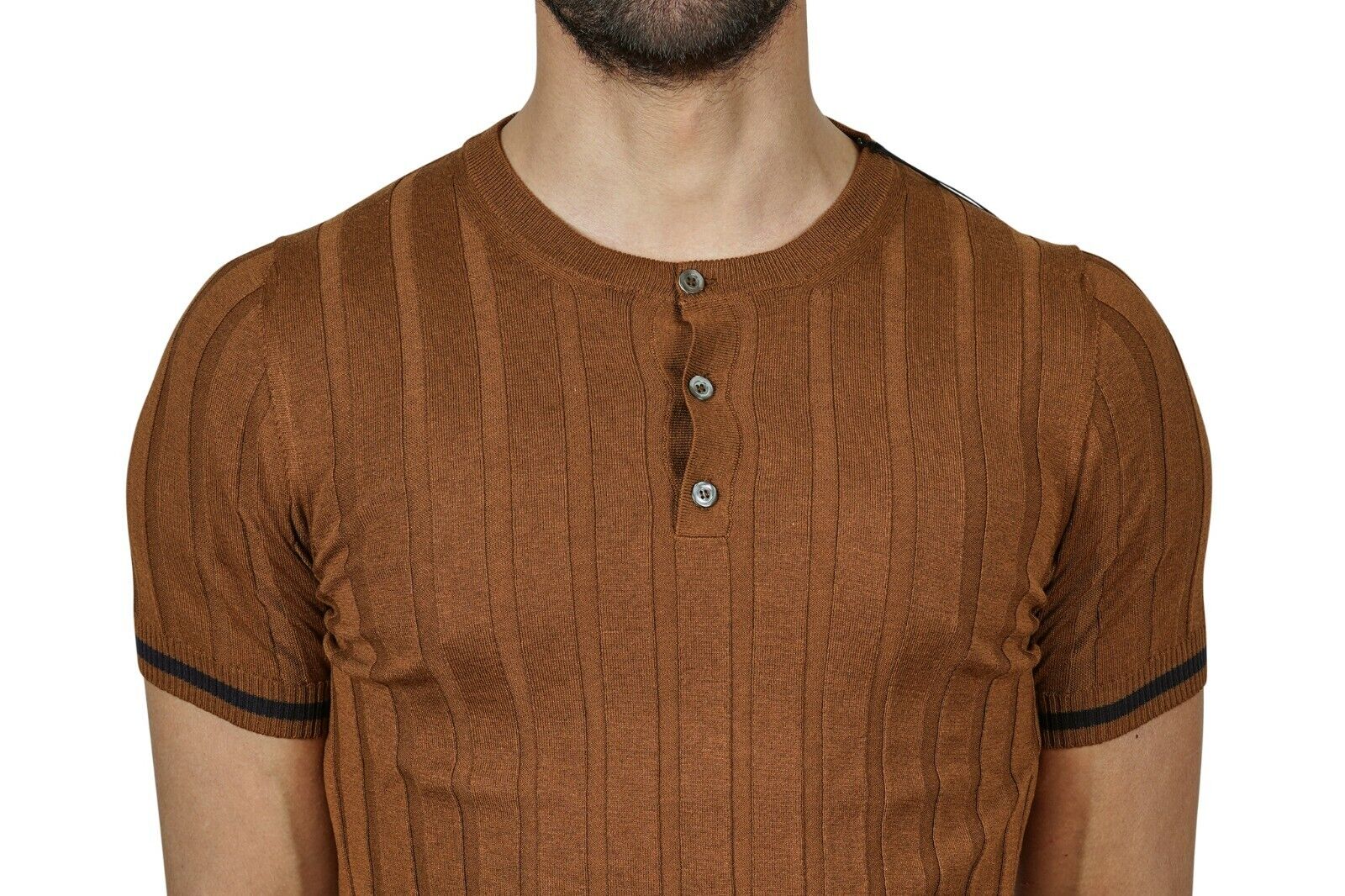 240$ Italian Luxury ALPHA STUDIO Sweater Knit T-Shirt Cotton Silk 36 US / 46 EU