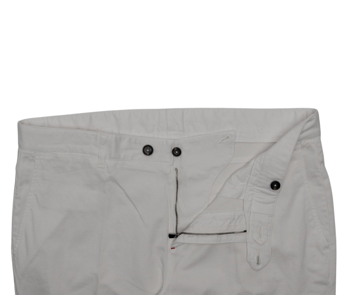 850$ ISAIA NAPOLI White Chino Pant Cotton Cashmere Tapered Fit 38 US / 54 EU