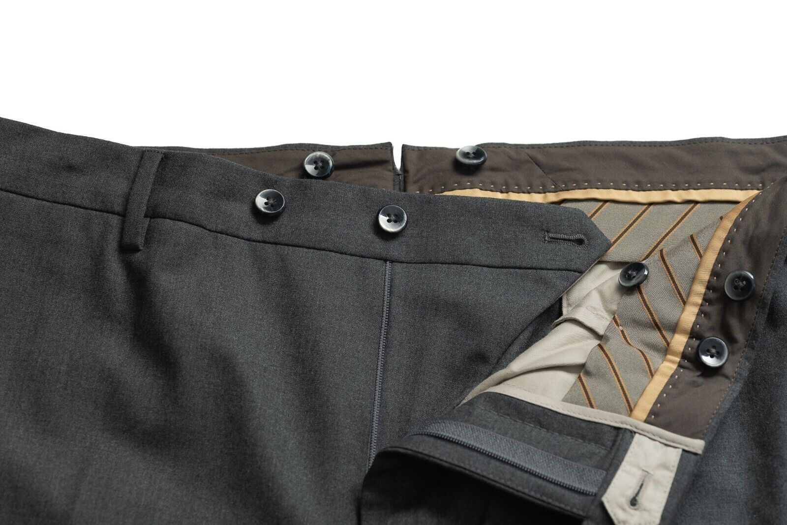 320$ PT01 TORINO Gray Solid Trousers Dress Pants Winter Wool Regular 40US / 56EU