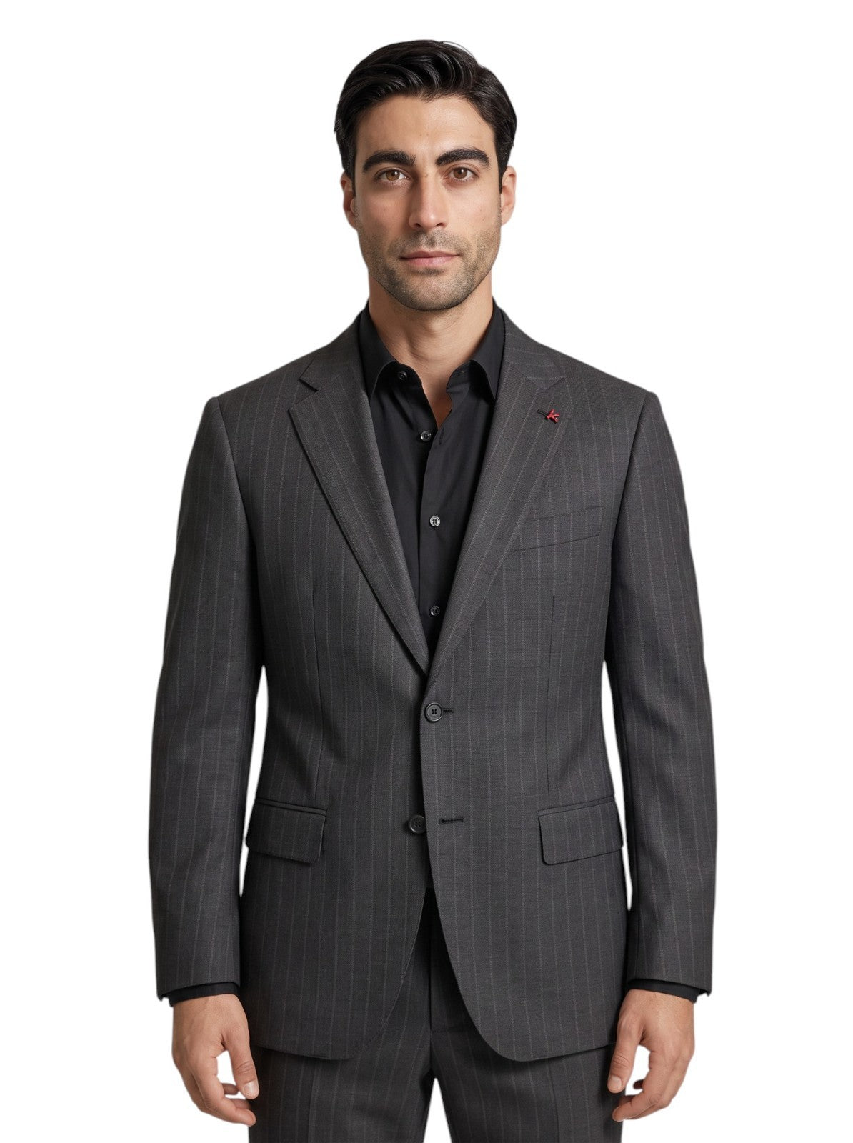 $6850 ISAIA NAPOLI "Gregorio" Dark Gray Suit Hand-Sewn Fine Wool Striped