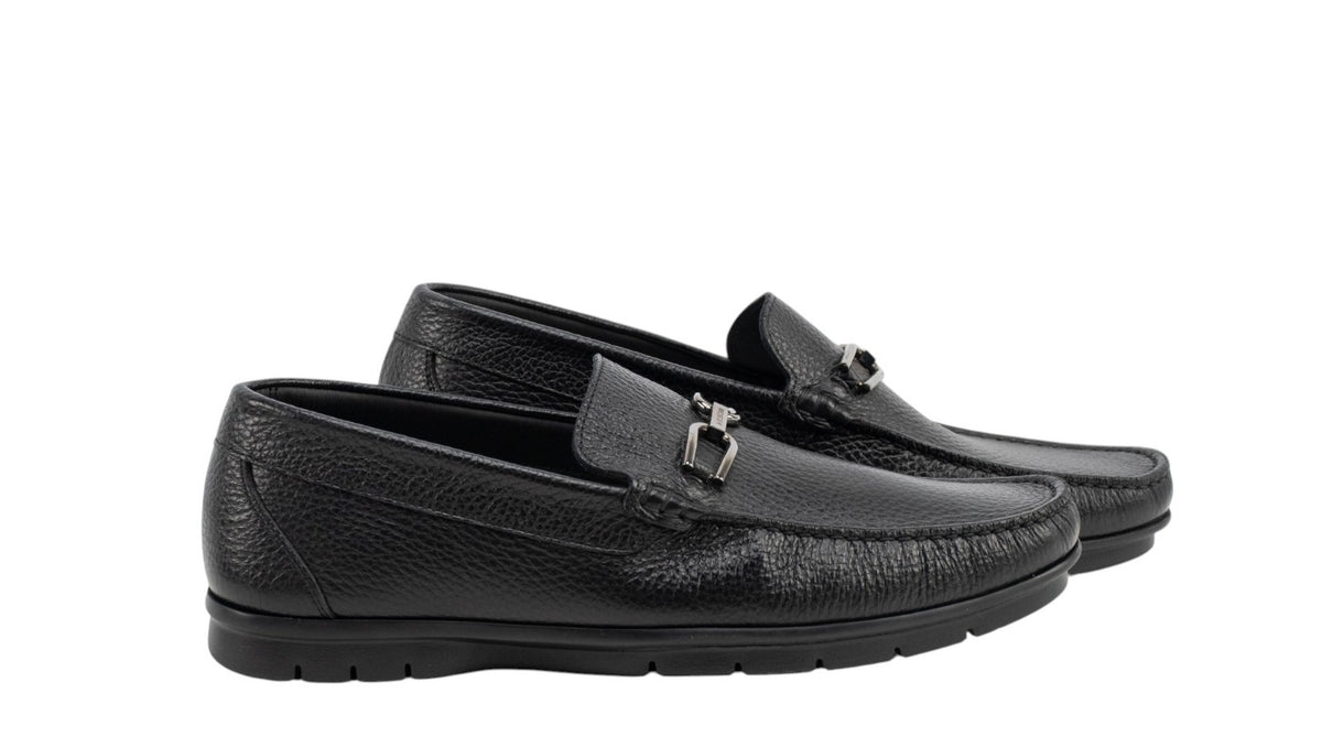 1200$ TESTONI Mocs Black Driver Loafer Printed York Cakf Metal 8 UK 9 US 42 IT