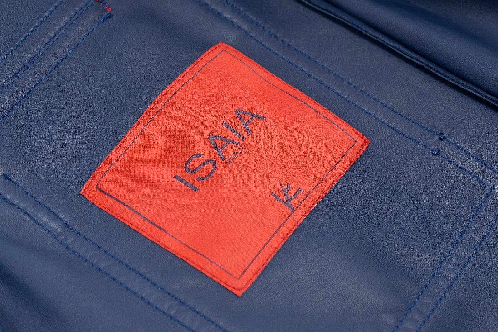 5500$ ISAIA Royal Blue Perforated Jacket Leather Suede Lambskin 38 US 48 EU