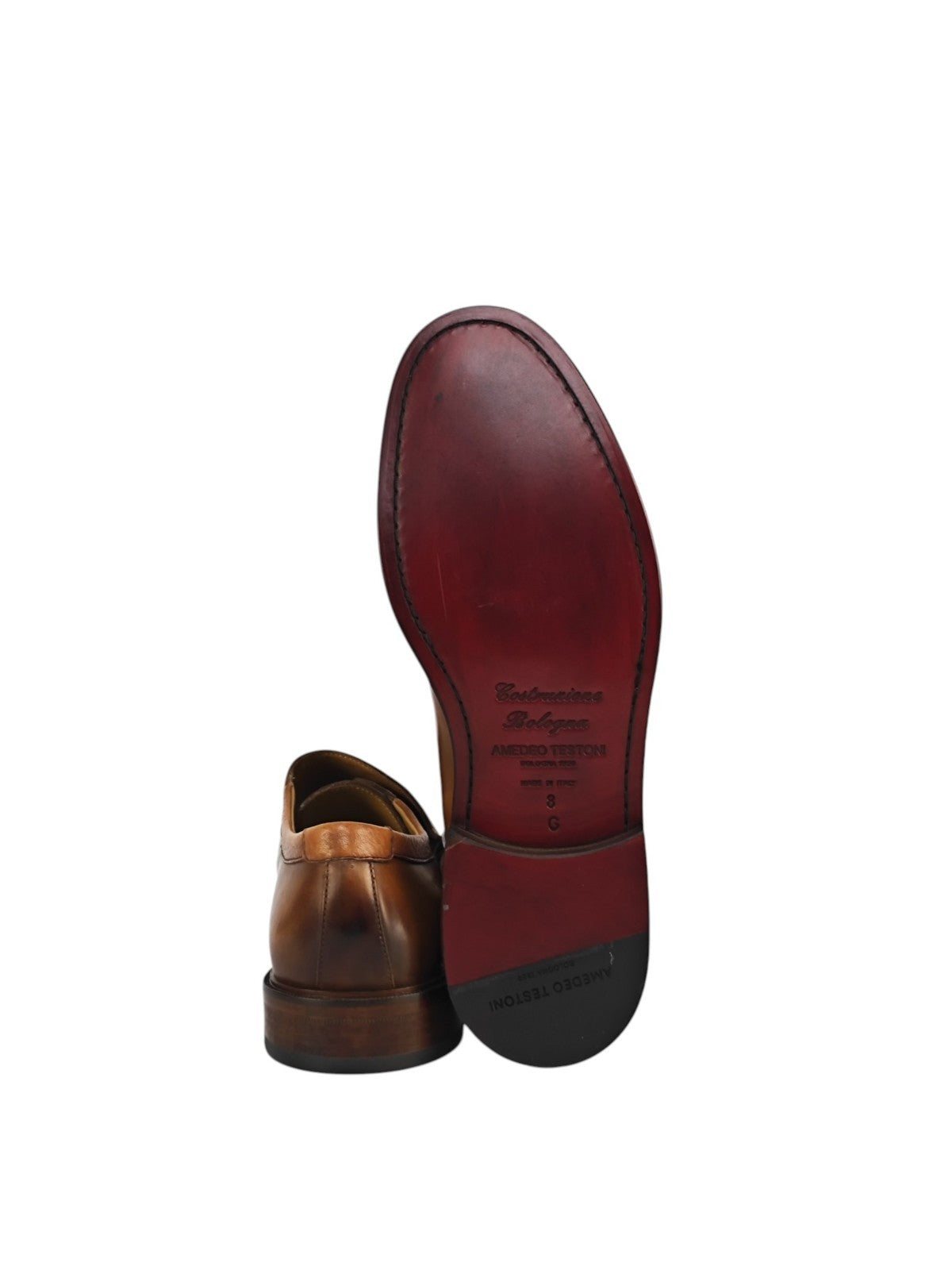 1300$ TESTONI Caramel Monk Shoes Bolognese Goodyear Welted 8 UK / 9 US / 42 IT