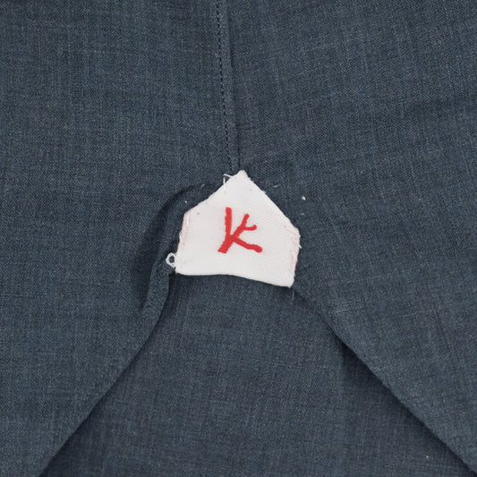 730$ ISAIA NAPOLI "Mix" Hand-Sewn Dress Shirt Blue Fine Cotton 16 - 41