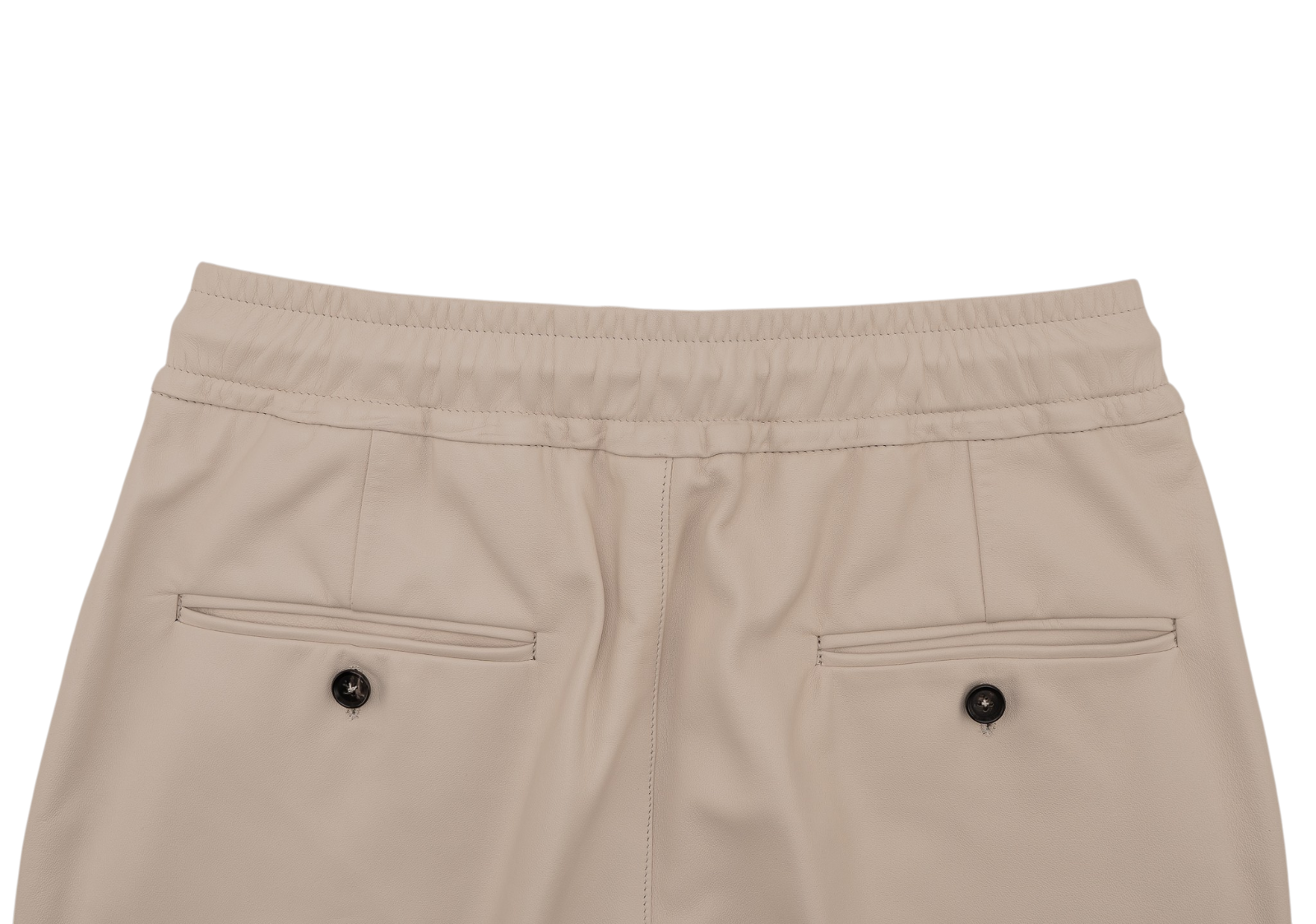 2450$ ISAIA NAPOLI Ivory Drawstring Pant Soft Lambskin 32 US / 48 EU