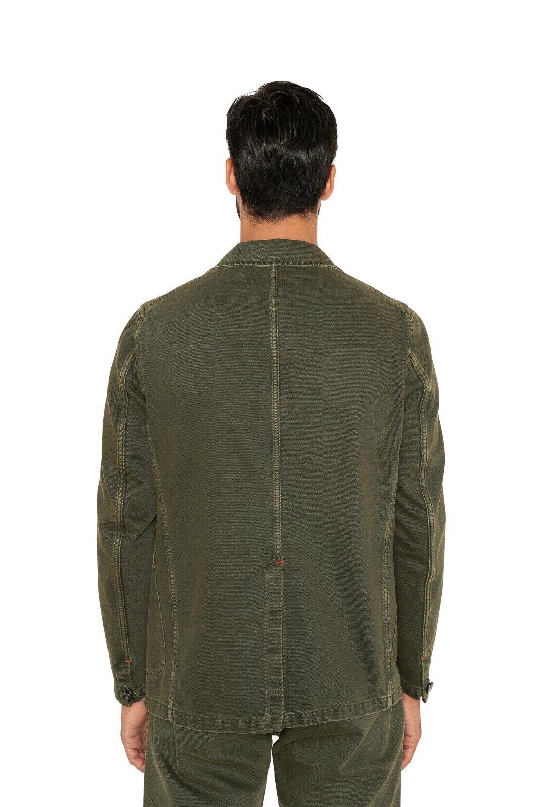 NWD $2500 ISAIA NAPOLI Green Denim Hand-Sewn Jacket Cotton Size 38 US / 48 EU