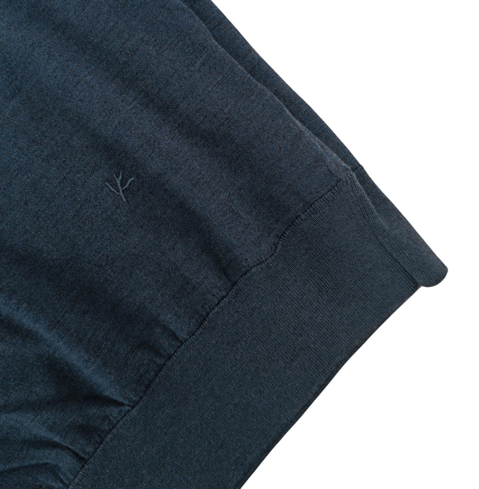 1100$ ISAIA NAPOLI Blue Petroleum Crewneck Sweater Fine Wool Tailored Fit