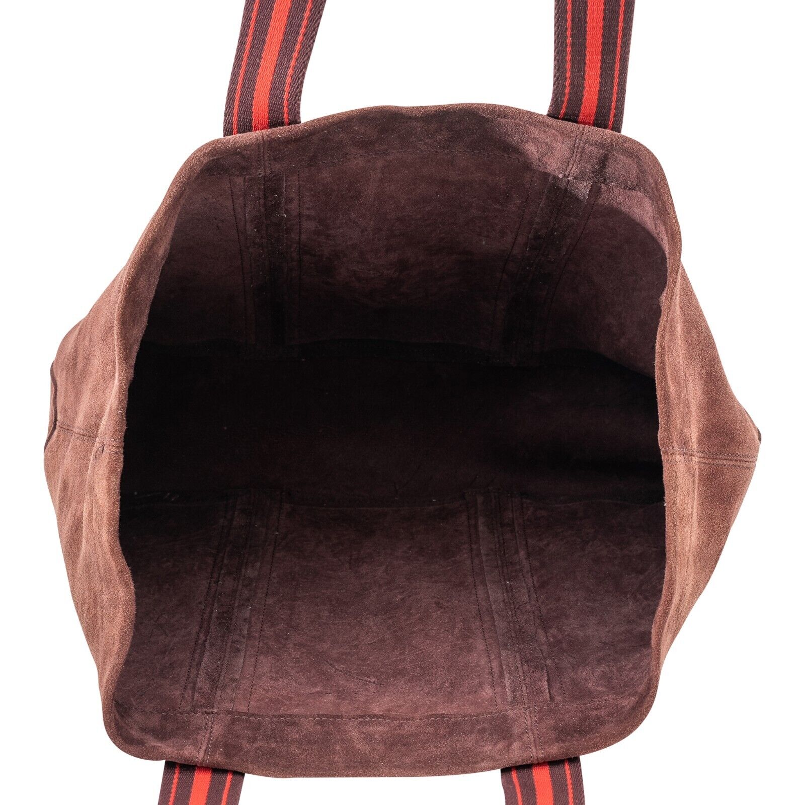 $2600 ISAIA NAPOLI Burgundy Tote Bag Business Leisure Time Suede Leather Unlined