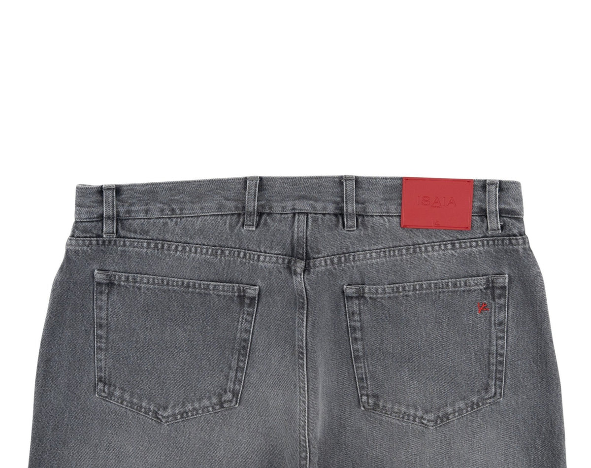 795$ ISAIA Gray Denim Jeans 5 Pocket Pant Cotton 38 US/54 EU Regular Fit