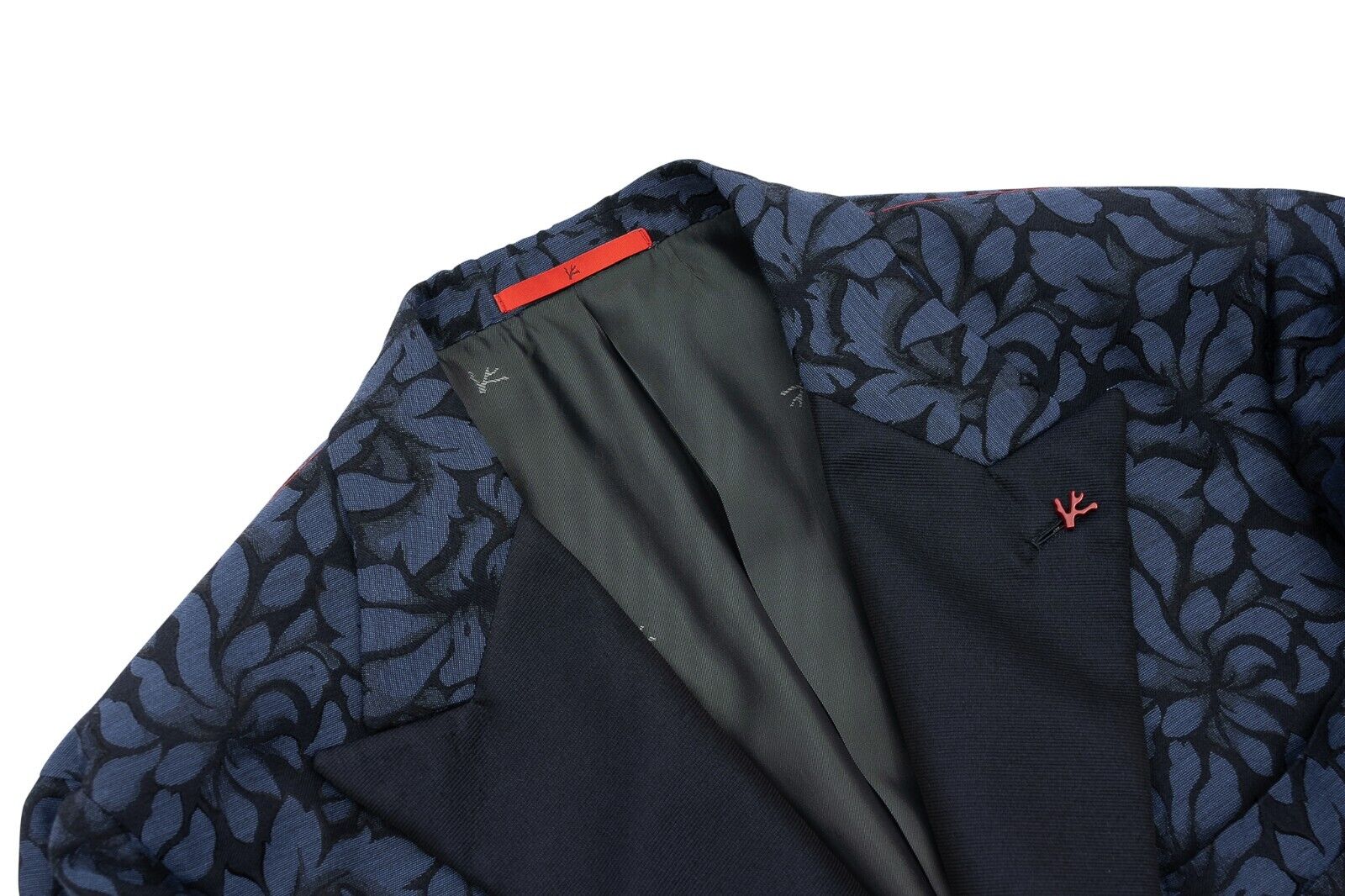 $6200 ISAIA NAPOLI Blue Tuxedo Jacket Jacquard Wool Silk Cotton 46 US / 56 EU 8R