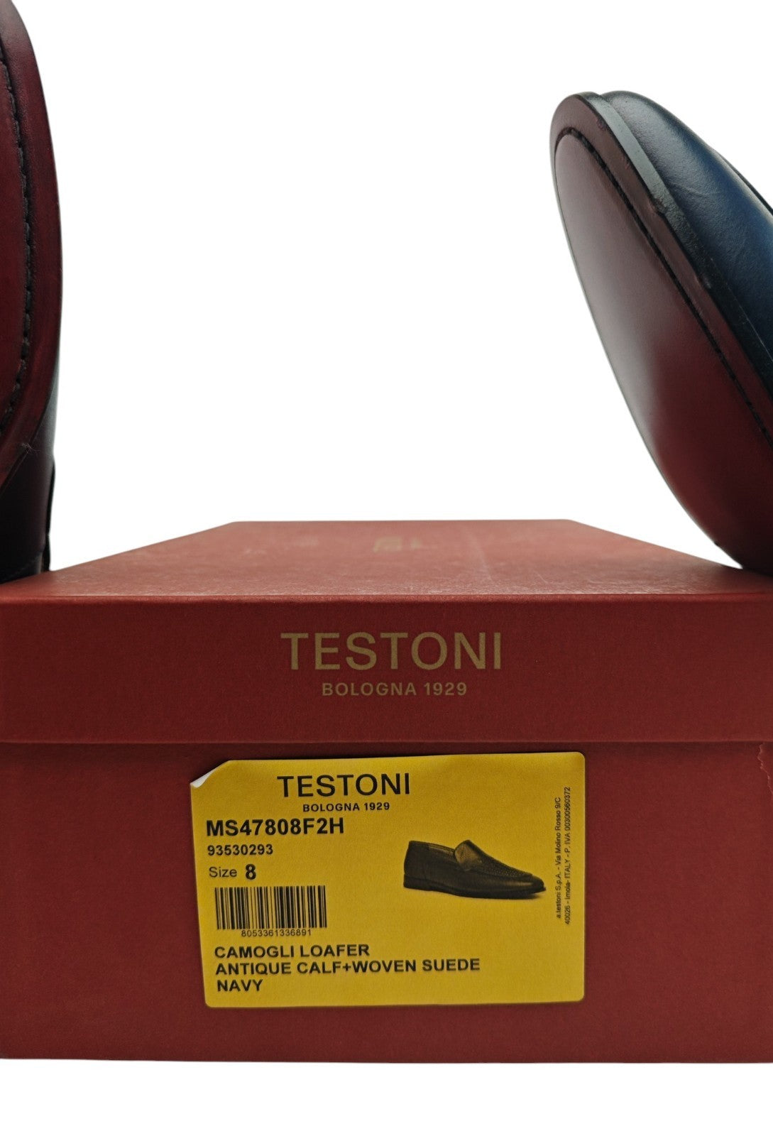 1350$ TESTONI "Camogli" Blue Loafer Woven Calf / Suede 8 UK / 9 US / 42 IT